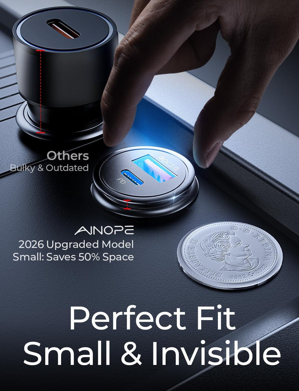 67.5W Car Charger USB C Fast Charge for Iphone 17 Pro Max, PD 45W USB C Car Charger Fast Charging【Mini &Metal】Cigarette Lighter Adapter USB-C Charger for Samsung Galaxy S26 S25 for Iphone16 15